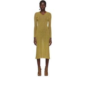 Lanvin Gold Lurex Knitted Dress